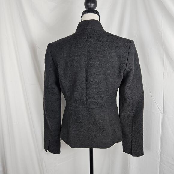 Ann Taylor LOFT Women’s Black Textured One Button Blazer Jacket Size 2 Workwear - Picture 3 of 10